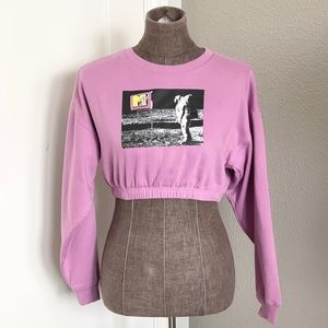 🩶 MTV Crop Sweatshirt S